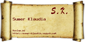 Sumer Klaudia névjegykártya