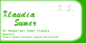 klaudia sumer business card